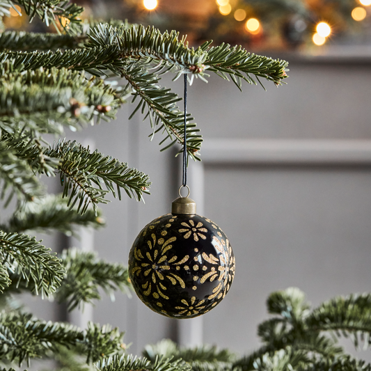 Set of 4 Sparkle Glass Baubles