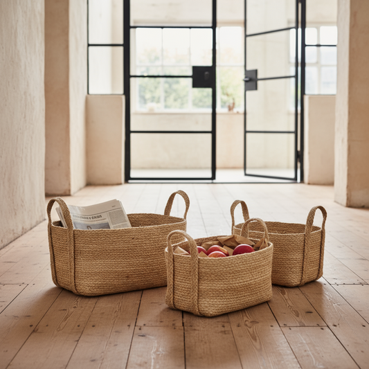 Set of Jute Storage Baskets - Design Vintage