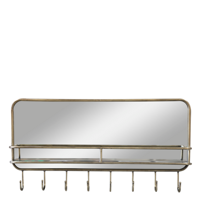 Antique Brass Shelf Mirror - Design Vintage