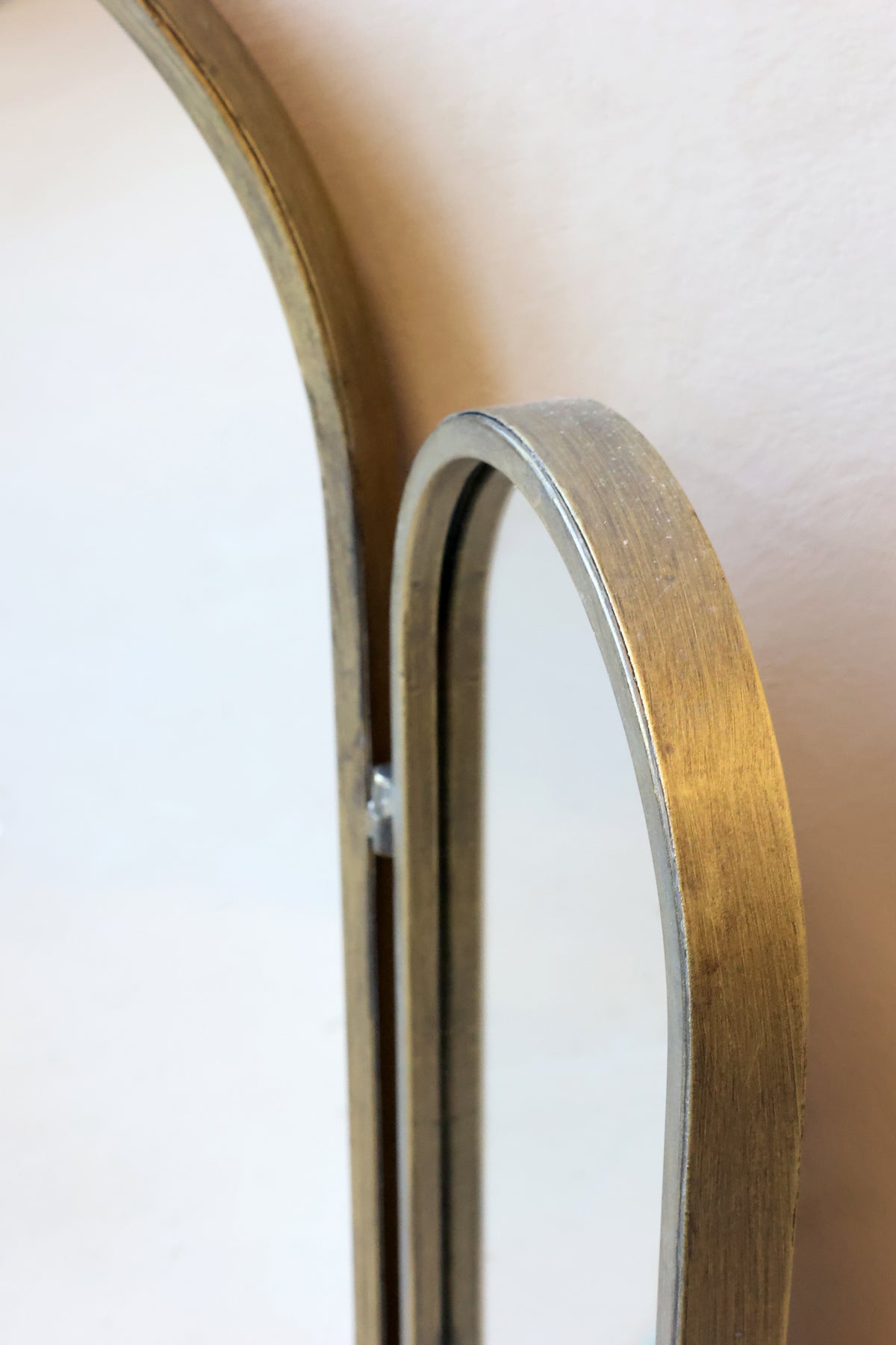 Antique Brass Tri-Fold Mirror