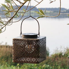 Square Brass Solar Lantern