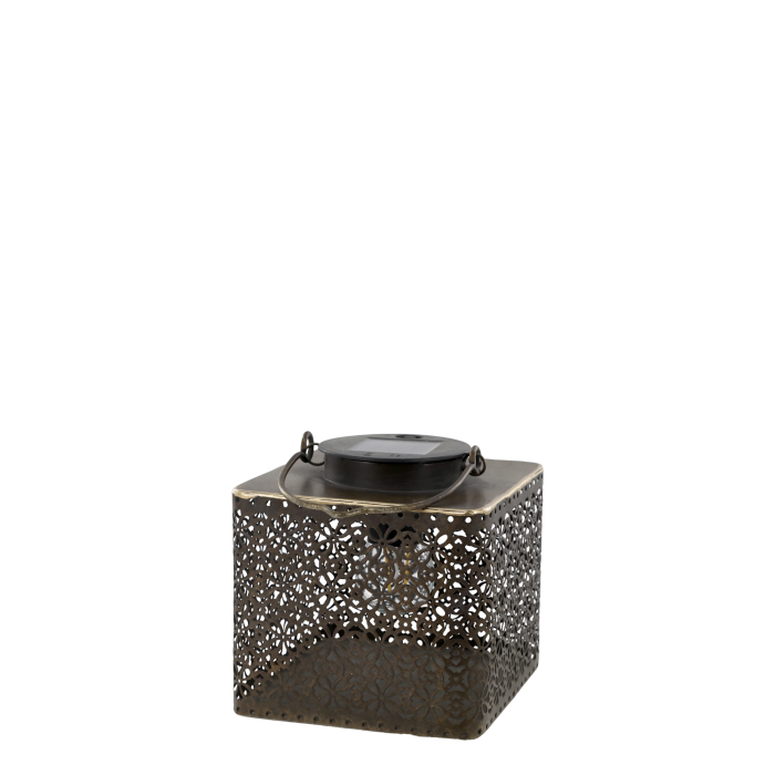Square Brass Solar Lantern - Design Vintage