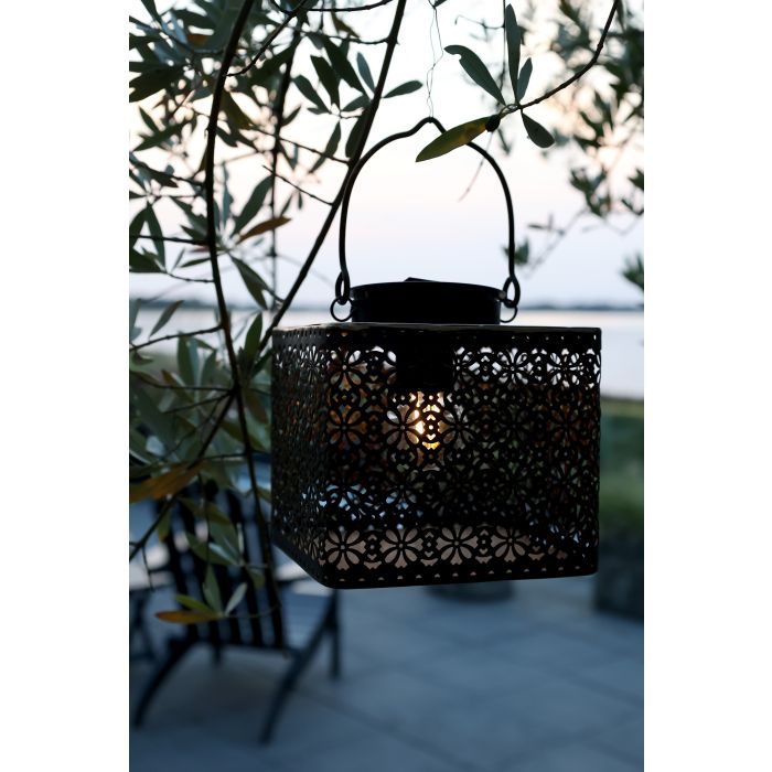Square Brass Solar Lantern - Design Vintage