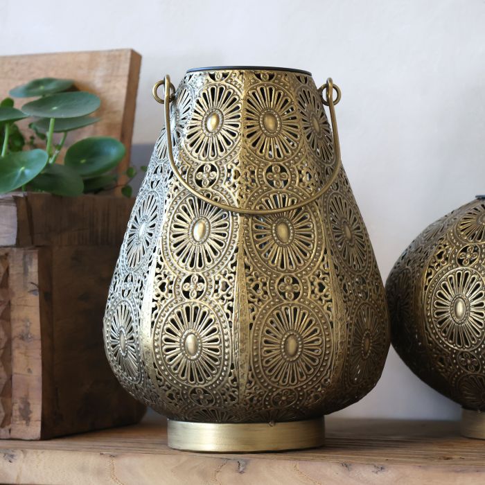 Antique Brass Solar Lantern