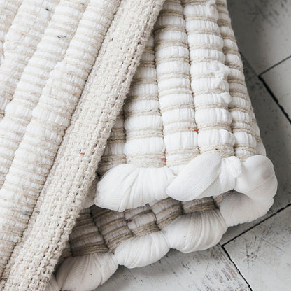 Woven White Rug - Design Vintage