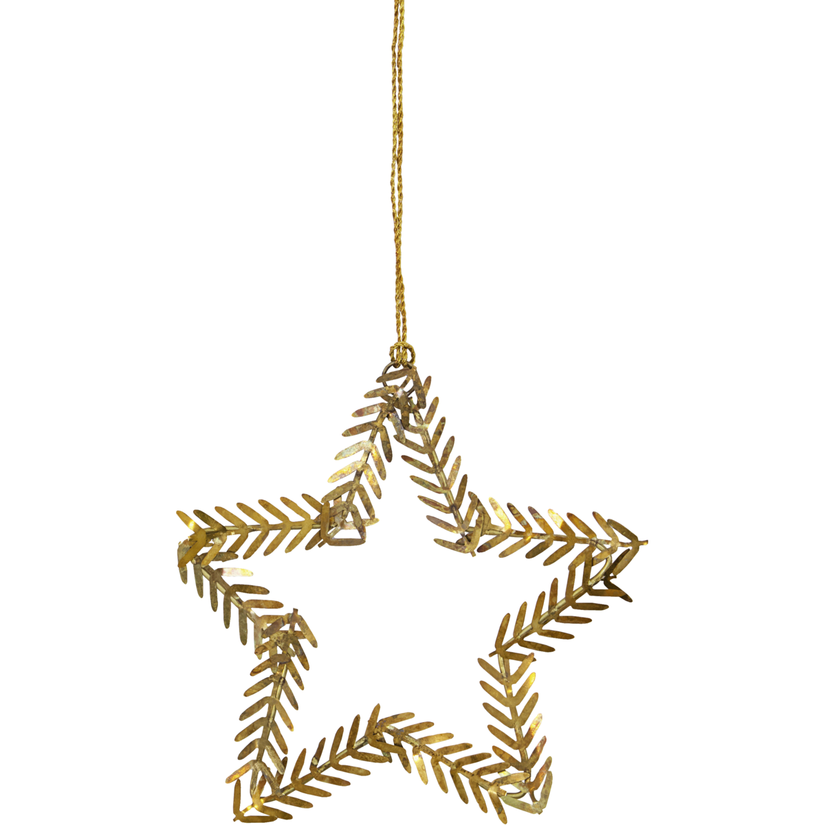 Hanging Brass Leaf Star