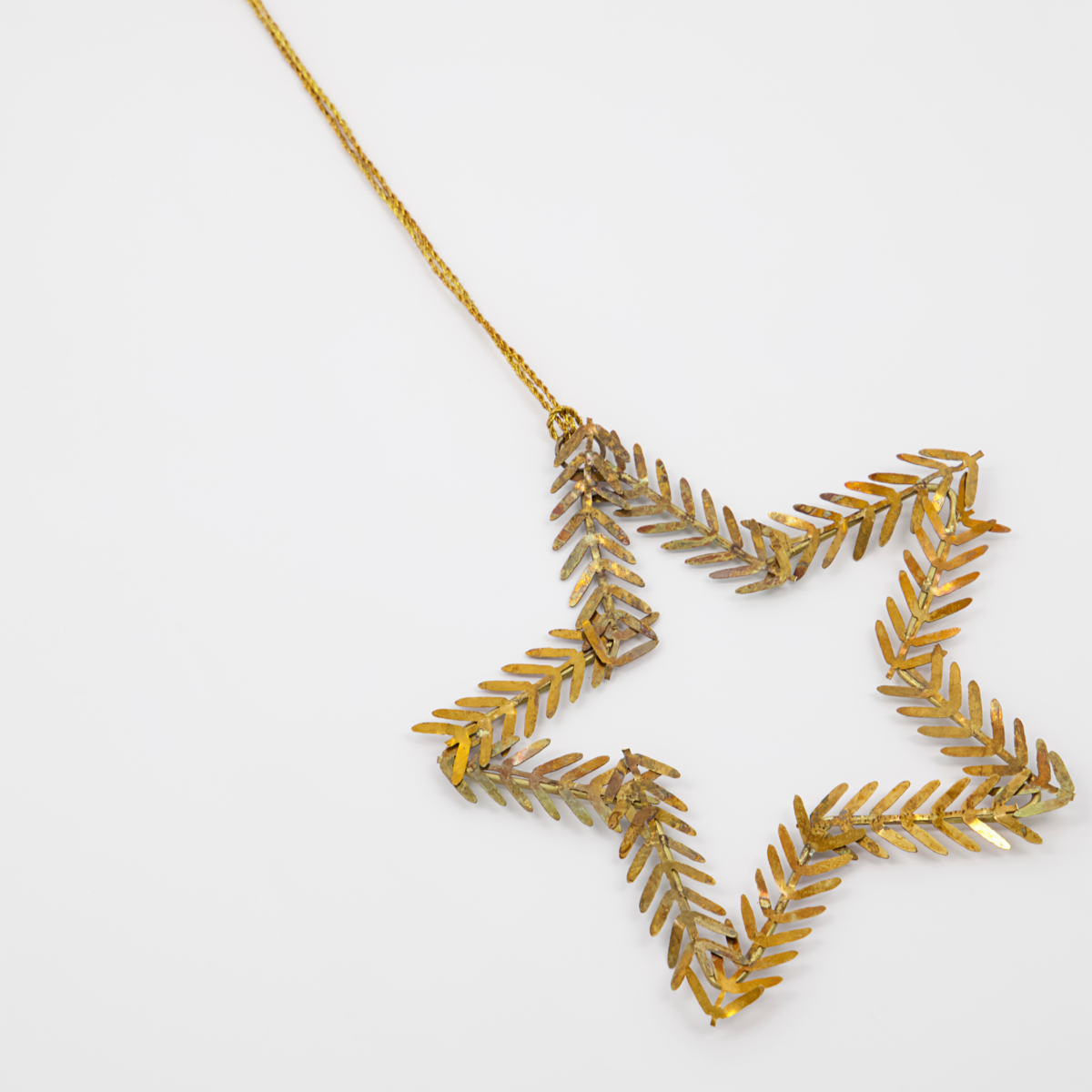 Hanging Brass Leaf Star