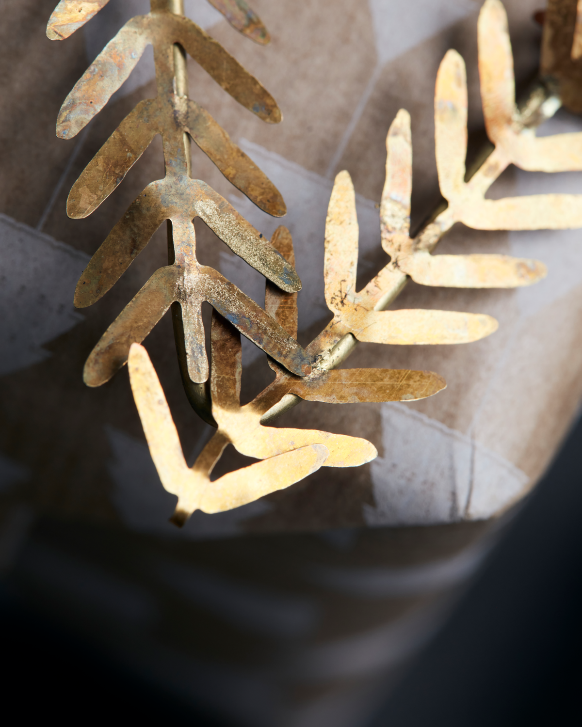 Hanging Brass Leaf Star