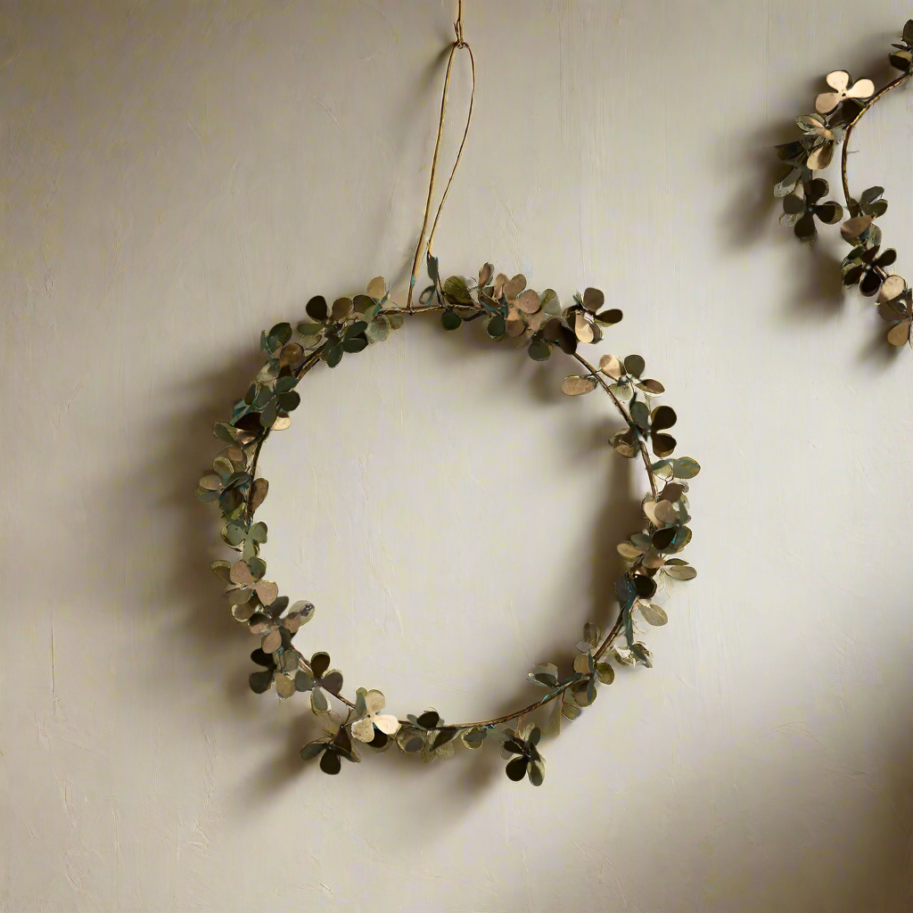 Brass Clover Wreath