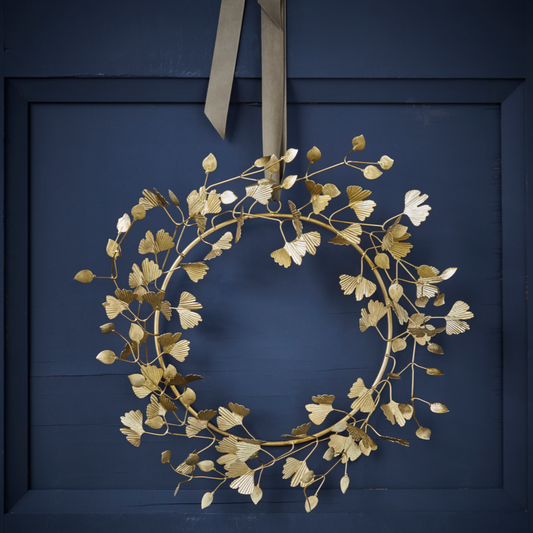 Leafy Brass Wreath