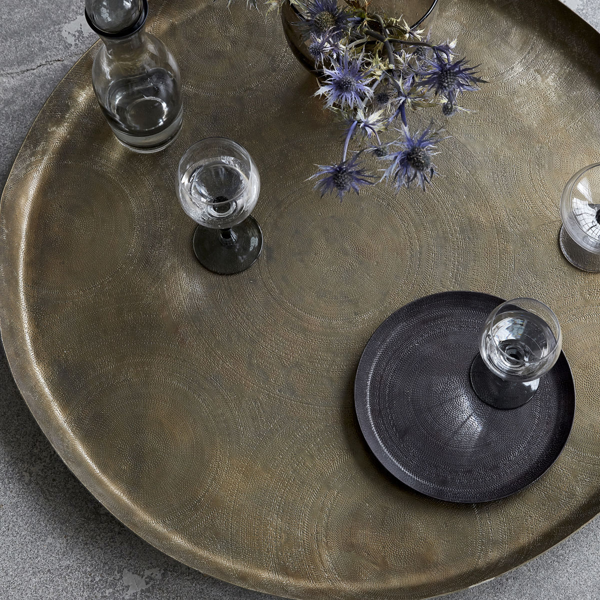 Antique Brass 80cm Tray - Design Vintage