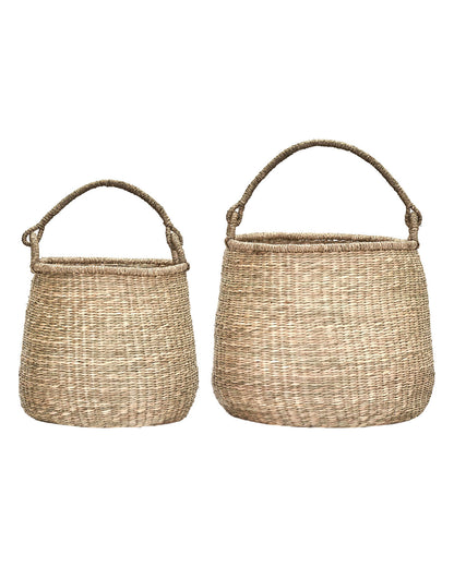 Set of Large Seagrass Storage Baskets - Design Vintage