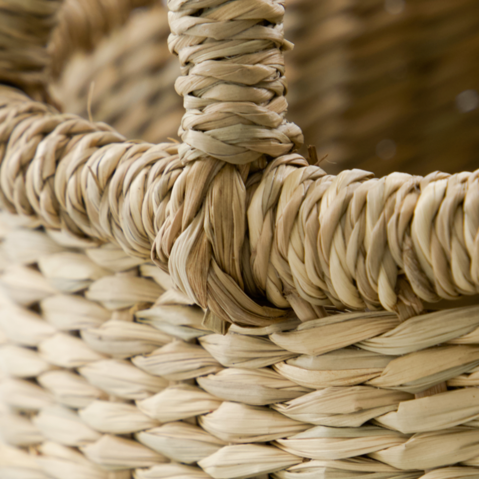 Set of Seagrass Carry Baskets - Design Vintage