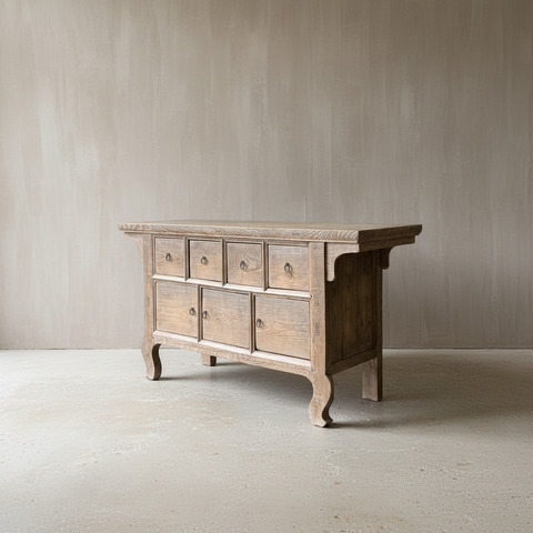 Vintage Elm Apothecary Cabinet