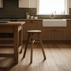 Vintage Elm Round Stool