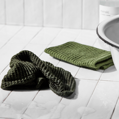 Set of Green Waffle Dish Cloths