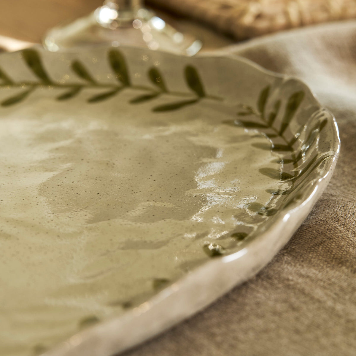 Olive Leaf Serving Platter - Design Vintage