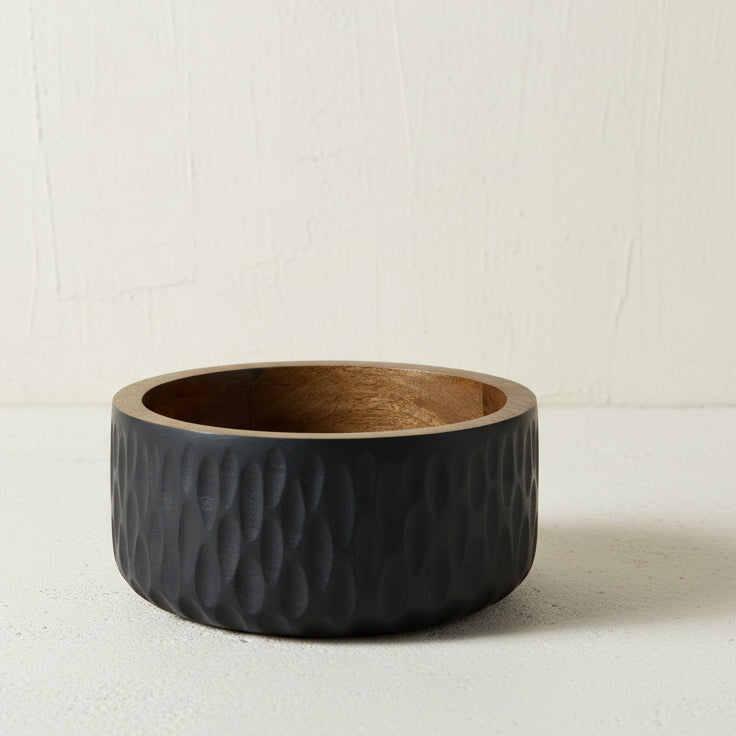 Black Wood Bowl, 20cm - Design Vintage