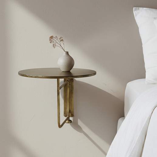 Antique Brass Wall Table - Design Vintage