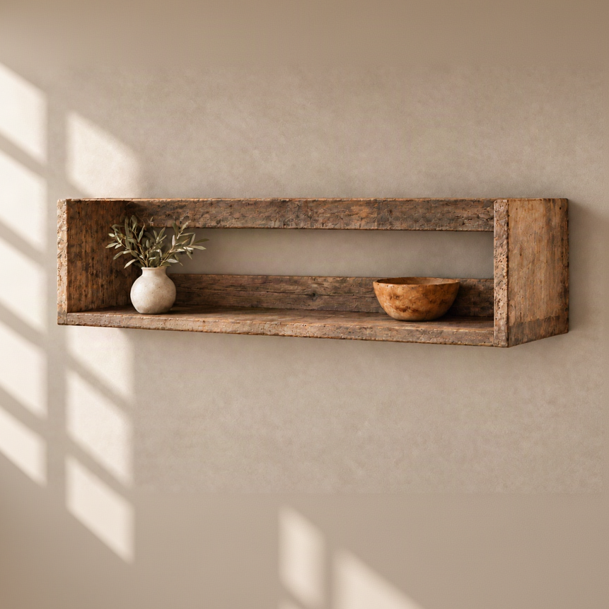 Reclaimed Wood Rustic Shelf