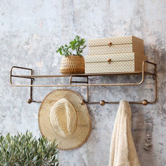 Antique Brass Hanging Rack - Design Vintage