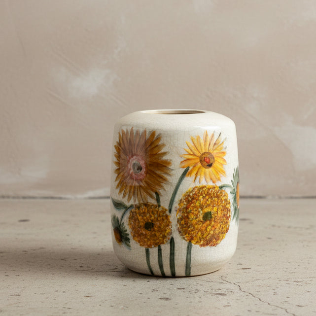 Sunflower Design Vase, 20.5cm - Design Vintage