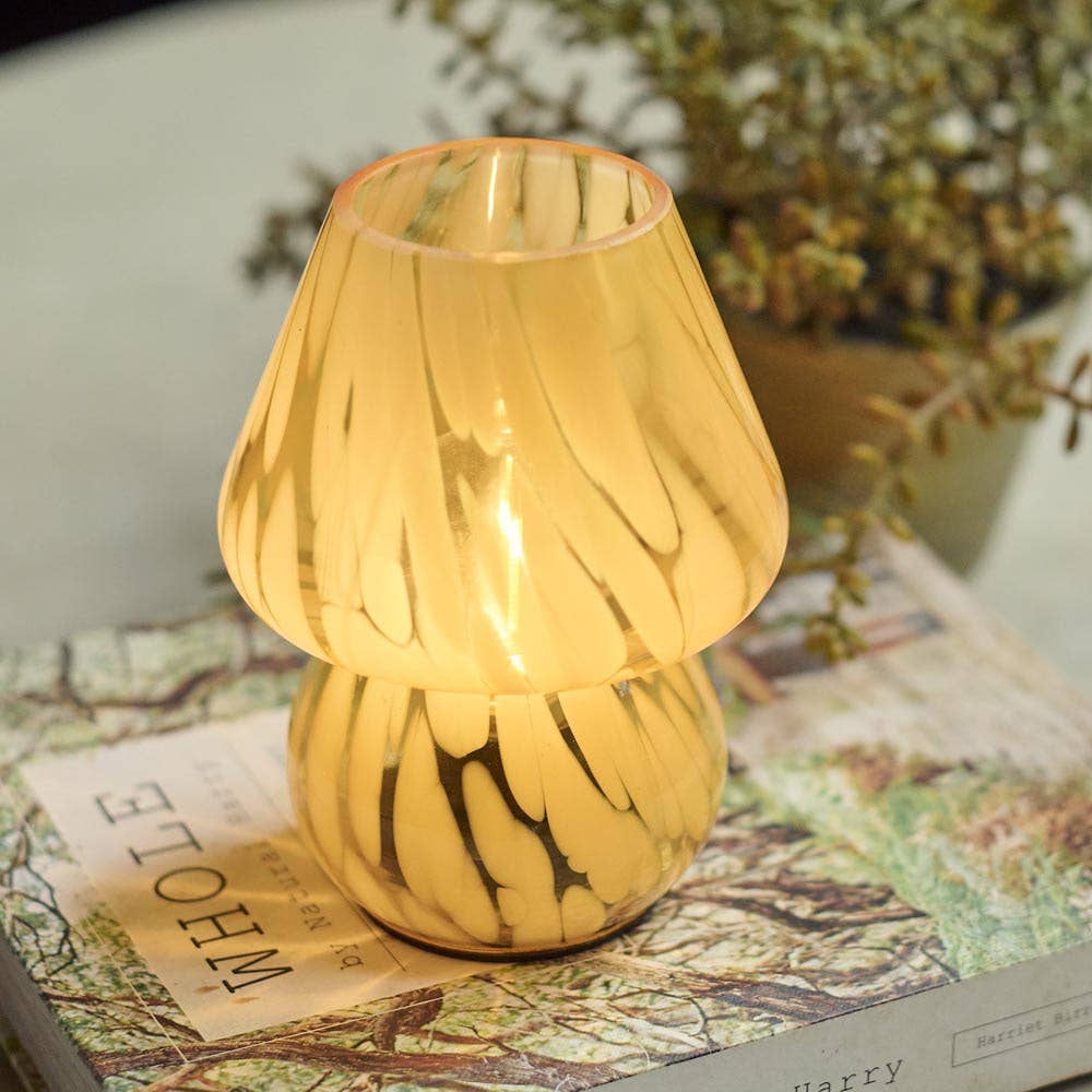 Ochre Glass Cordless Lamp - Design Vintage