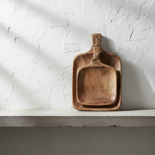 Set of Mini Acacia Trays - Design Vintage