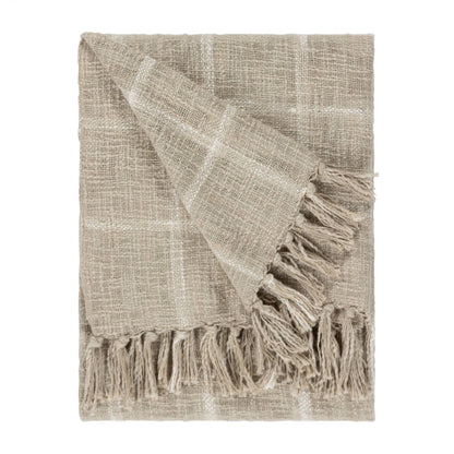 Natural Checked Throw - Design Vintage