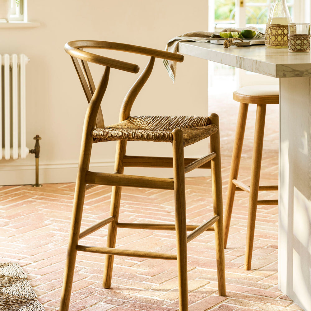 Ash Wishbone Bar Stool
