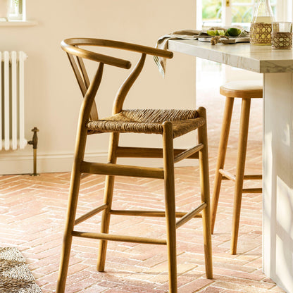 Ash Wishbone Bar Stool - Design Vintage