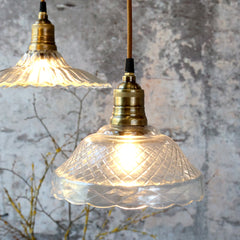 Etched Glass Pendant