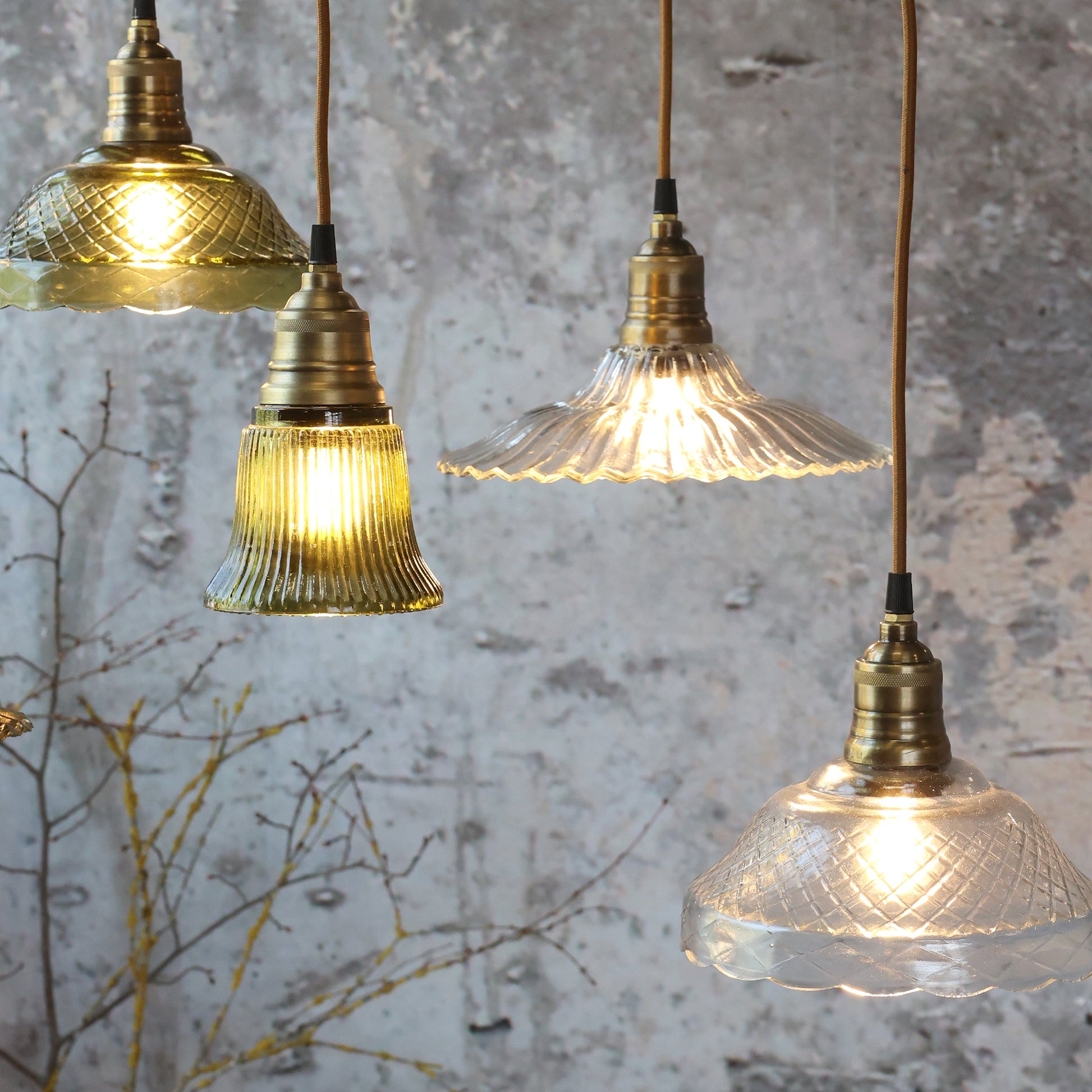 Fluted Glass Pendant - Design Vintage
