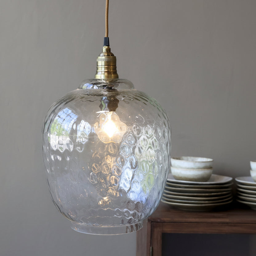 Glass + Brass Pendant