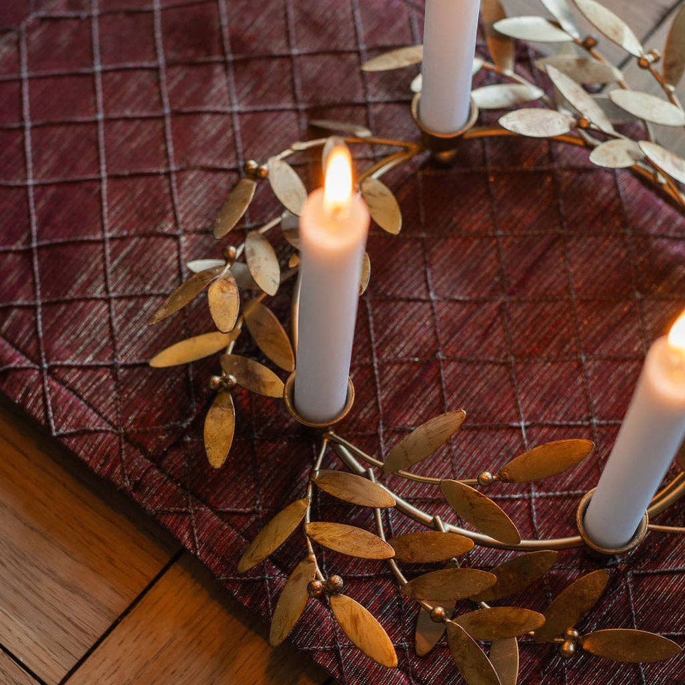 Brass Leaf Candle Holder