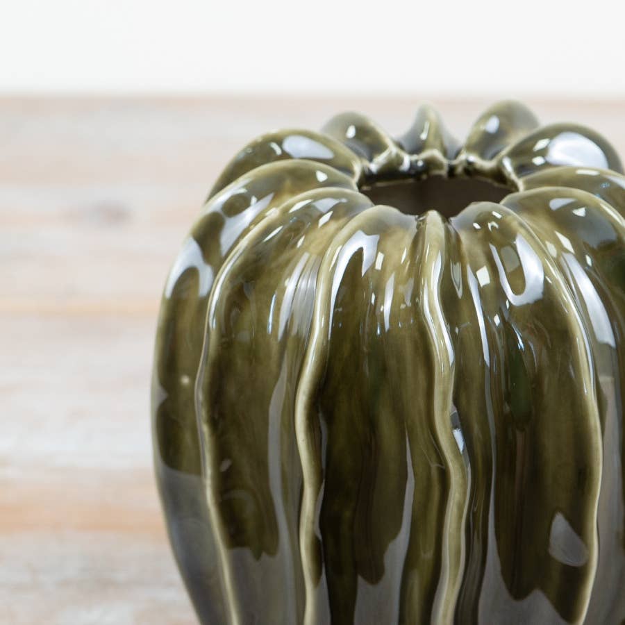 Olive Green Pod Vase