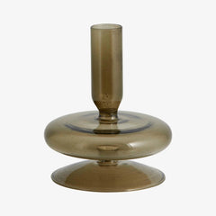 Smoked Olive Glass Candlestick