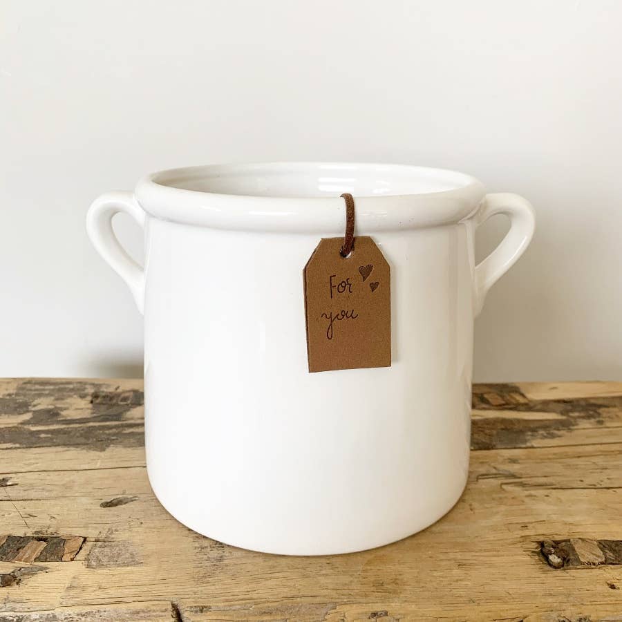 Gift White Ceramic Pot