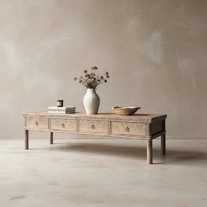 Vintage Elm Coffee Table 'Dahlia'