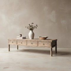 Vintage Elm Coffee Table 'Dahlia'
