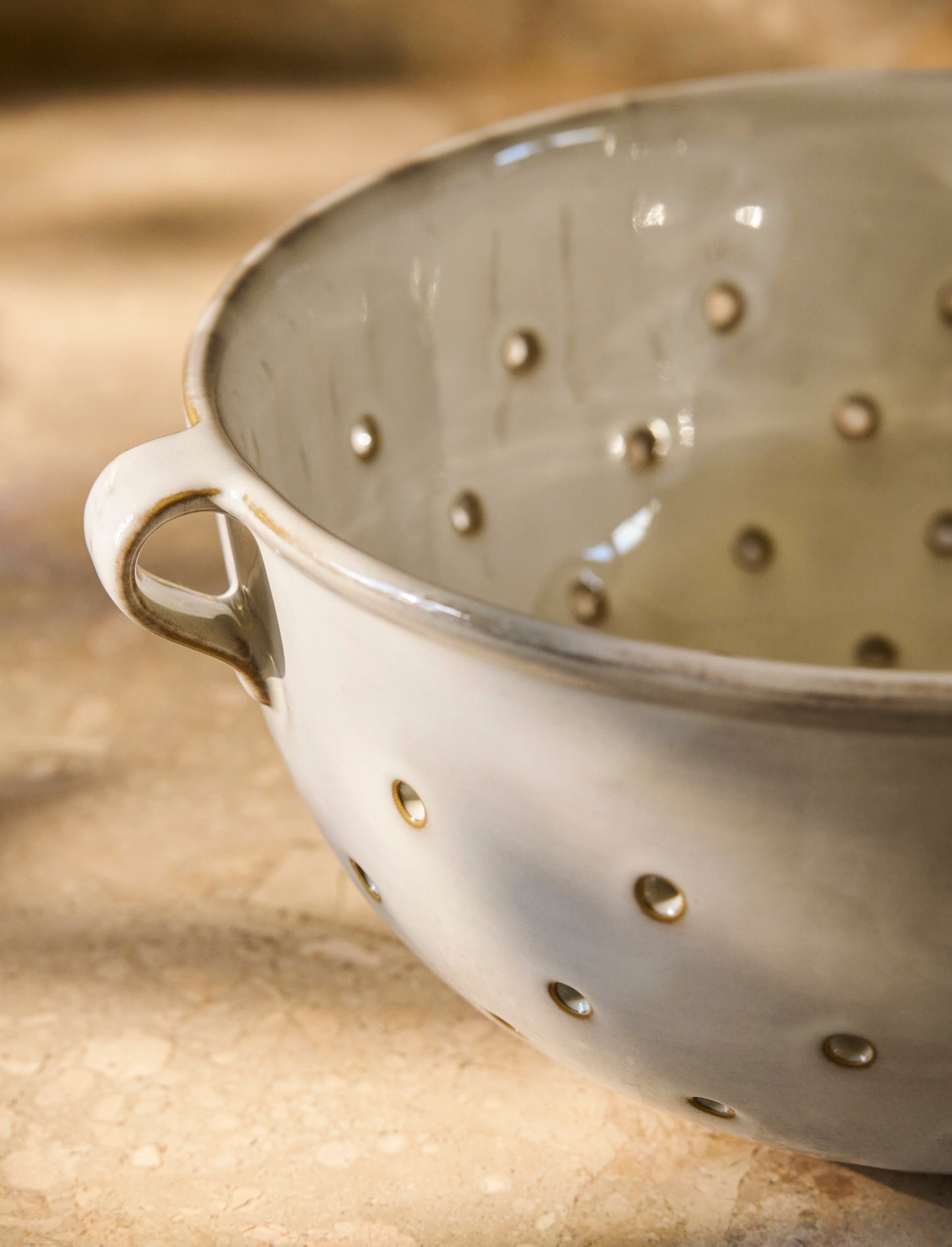 Glazed Stoneware Colander