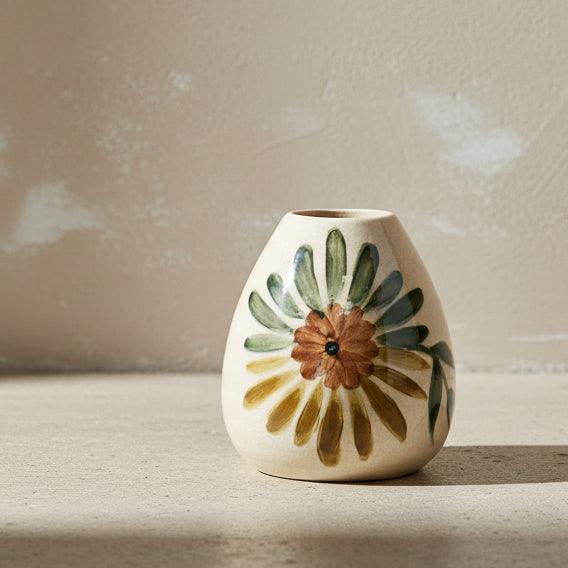 Painted Ceramic Vase, 20.5cm - Design Vintage