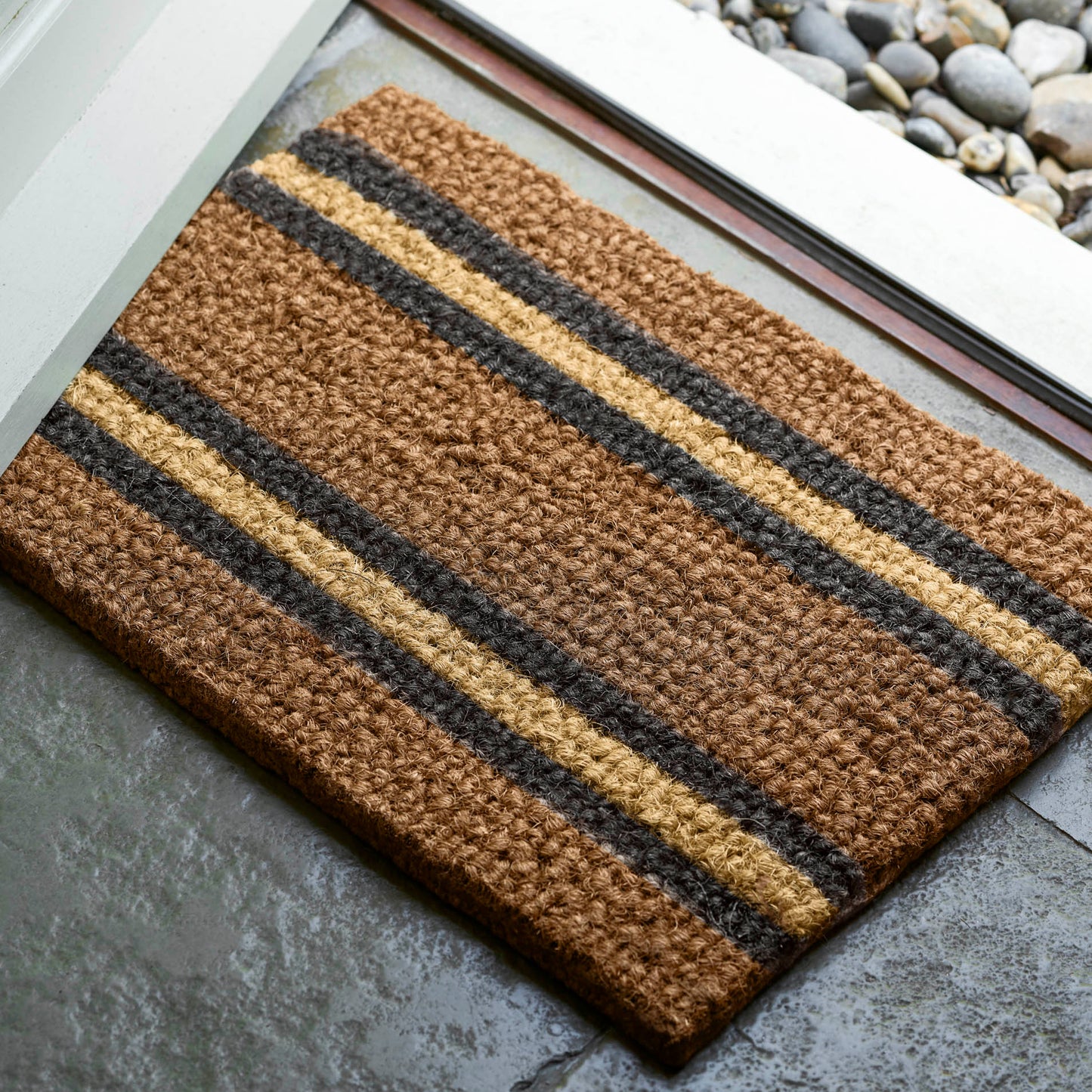 Striped Coir Doormat - Design Vintage