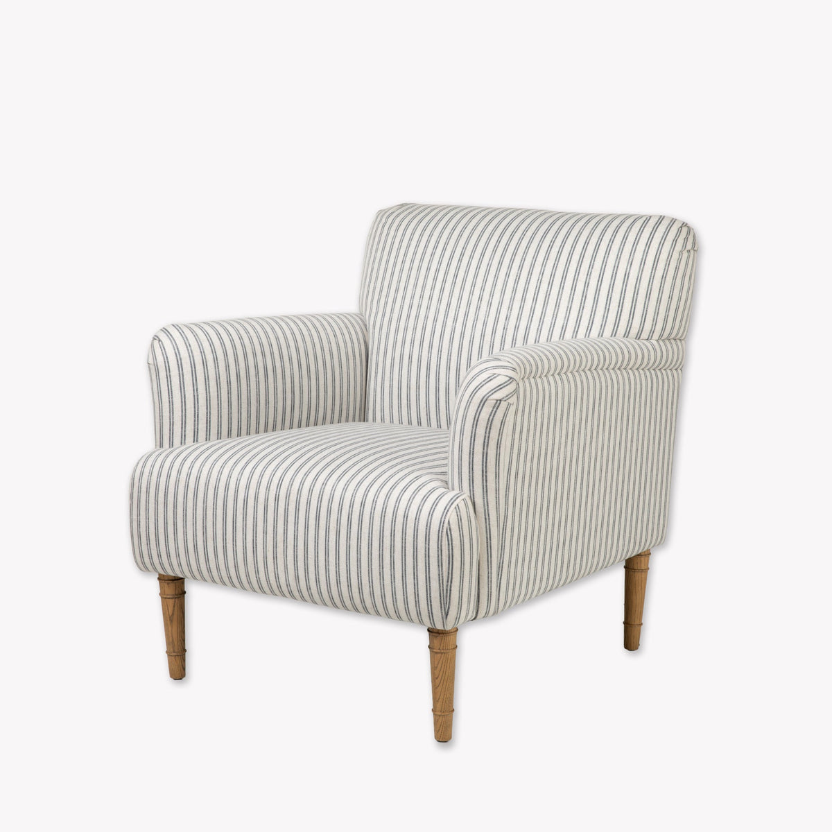 Charcoal Stripe Upholstered Armchair - Design Vintage