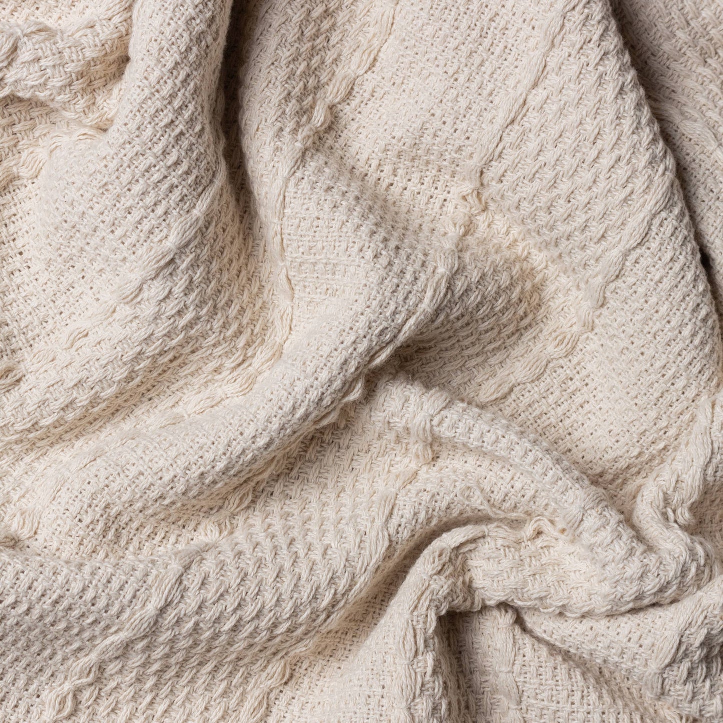 Caliche Woven Tasselled Throw Natural - Design Vintage
