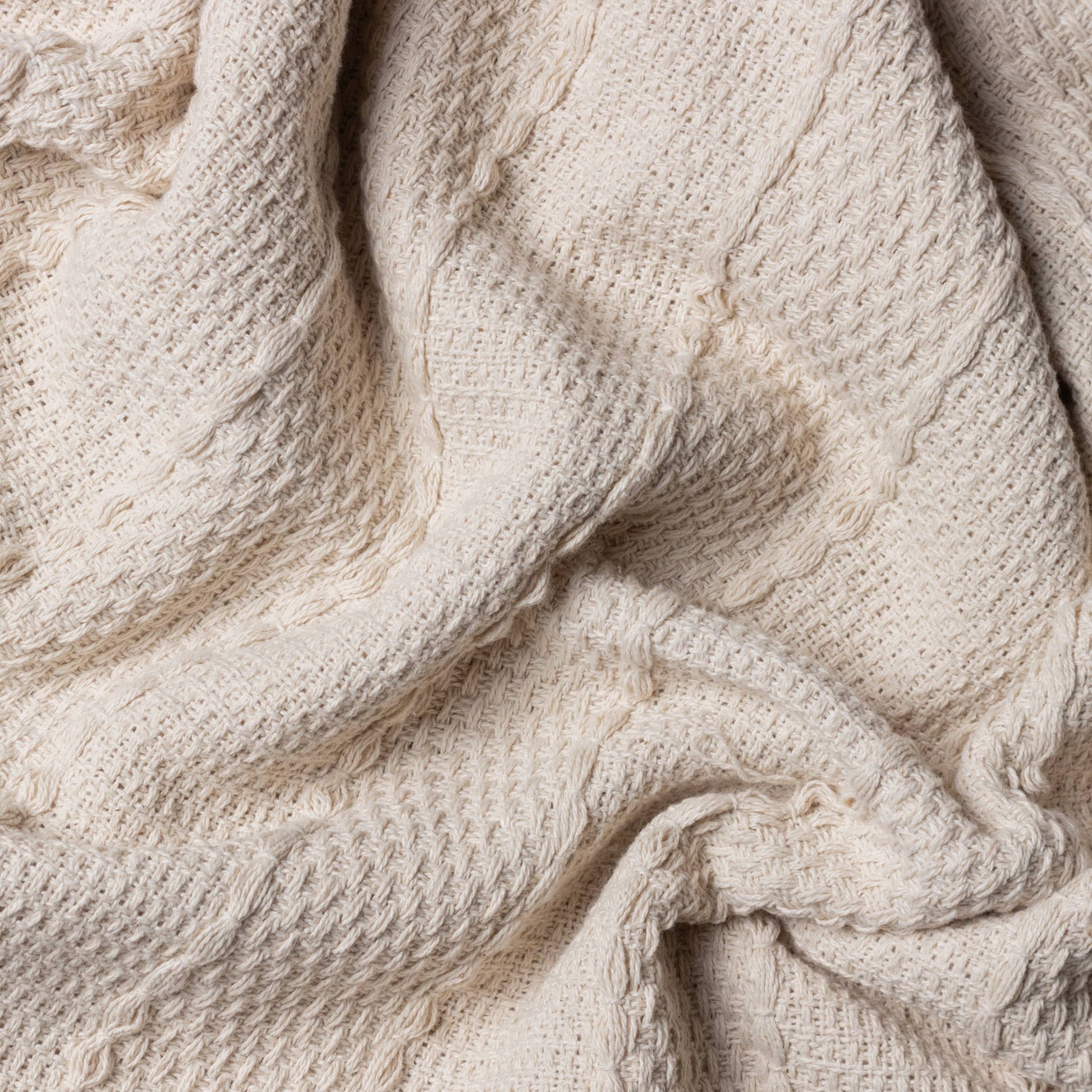 Caliche Woven Tasselled Throw Natural - Design Vintage