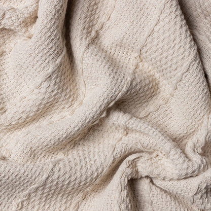 Caliche Woven Tasselled Throw Natural - Design Vintage