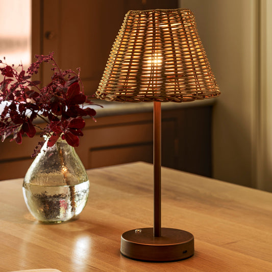 Rechargeable Rattan Table Lamp - Design Vintage