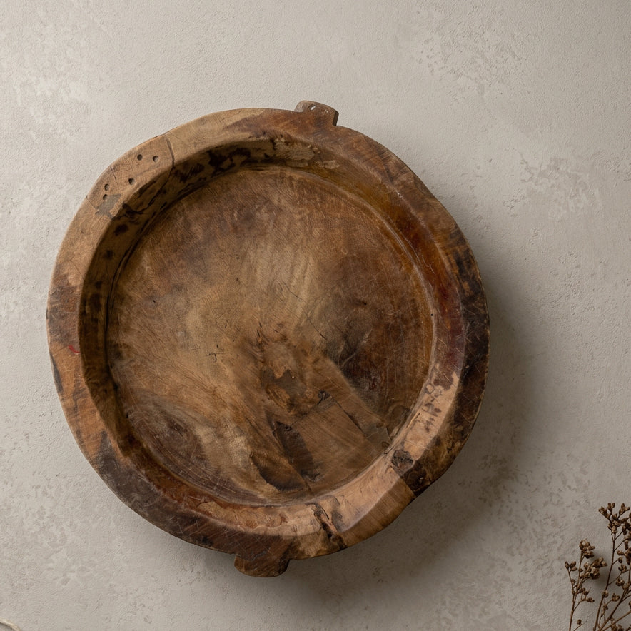 Vintage Wooden Tribal Bowl - Design Vintage