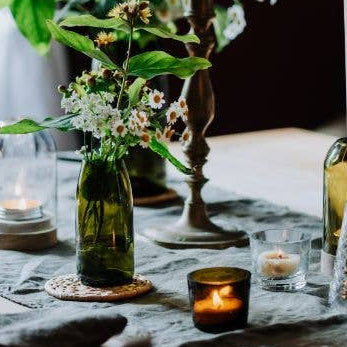 Olive Green Glass Bud Vase